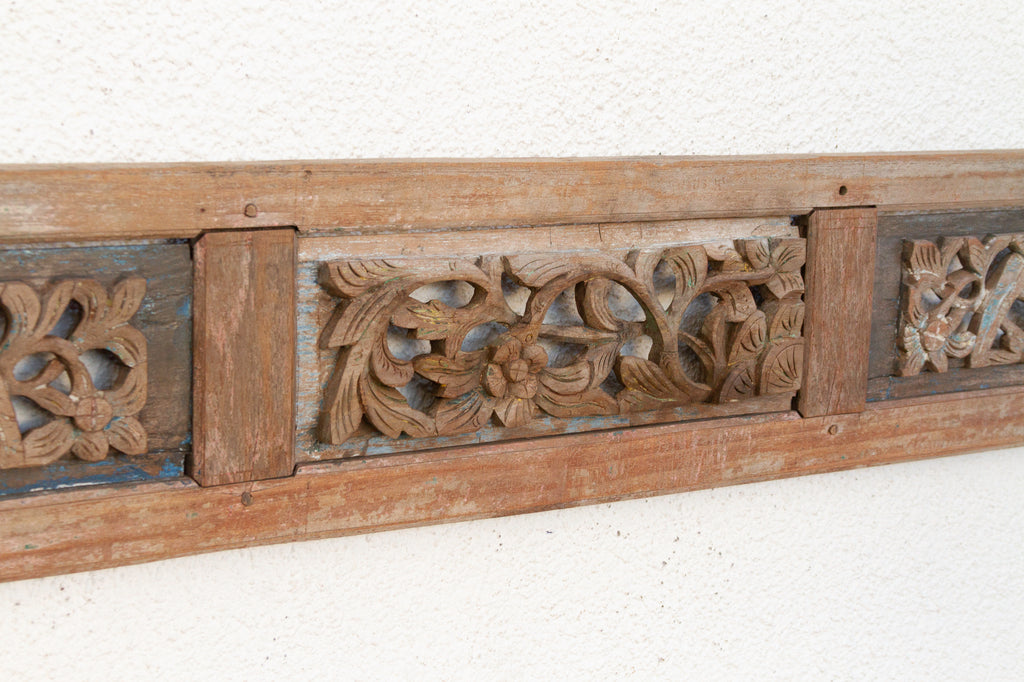 Antique Coral Reef Lattice Wood Panel