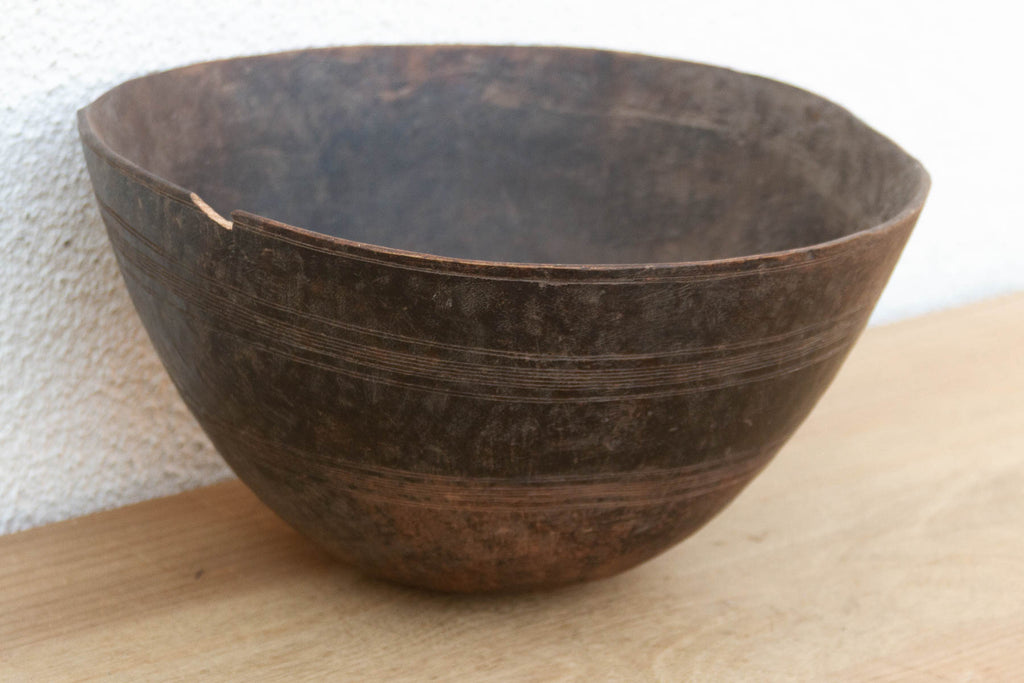 Dark Cacao Finish African Dough Bowl