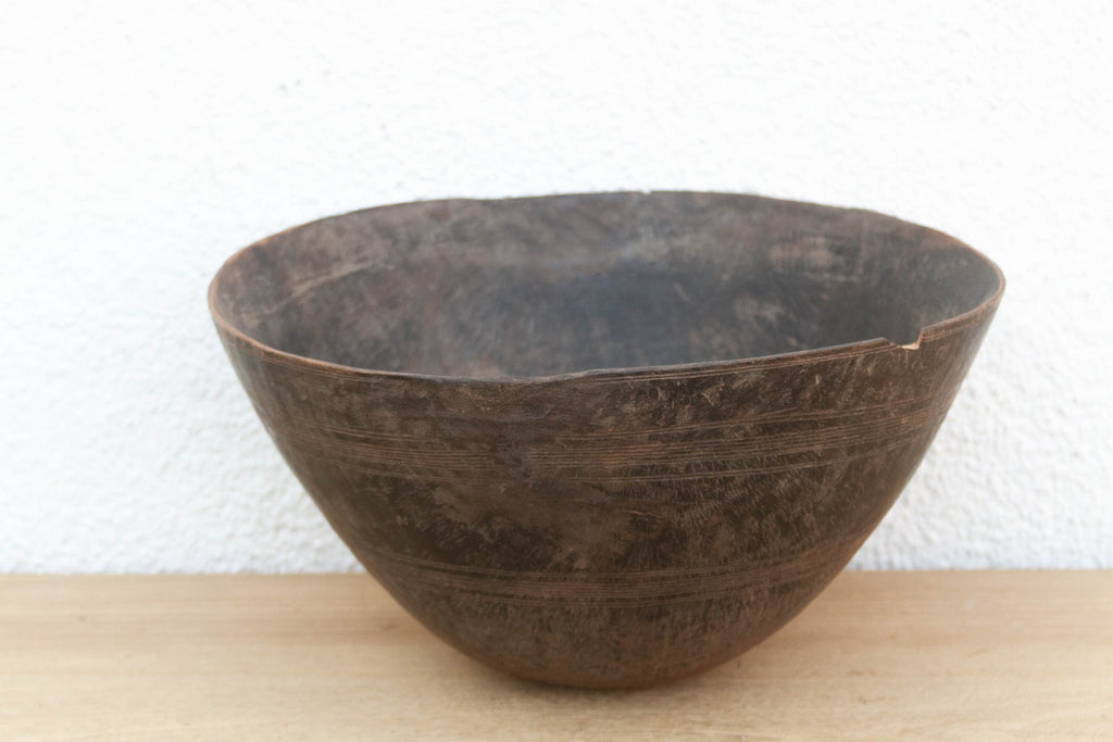 Dark Cacao Finish African Dough Bowl