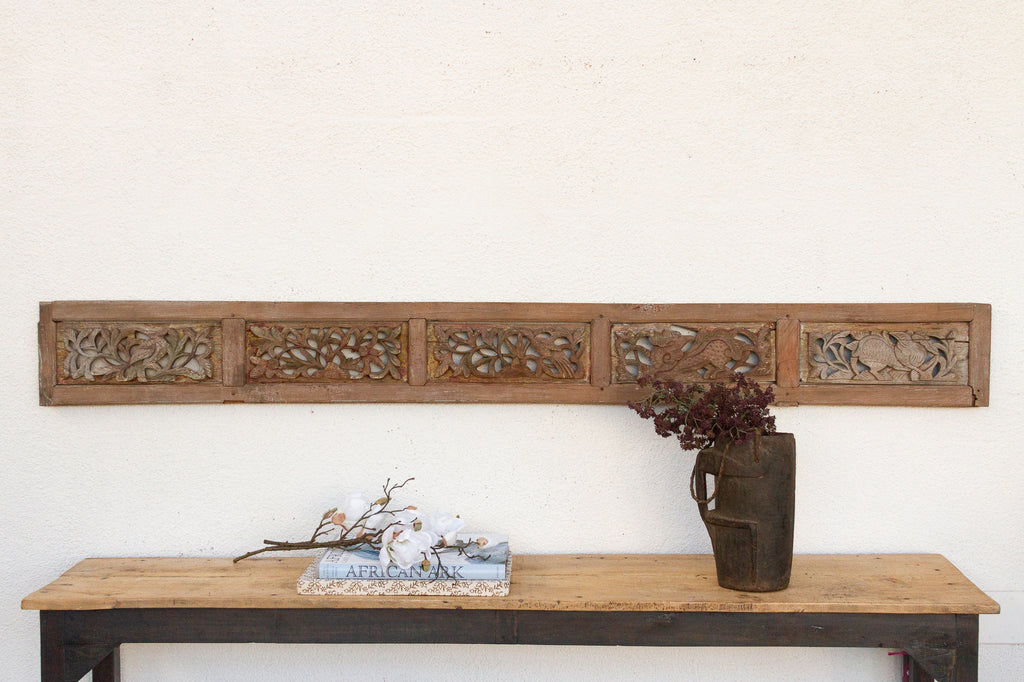 Antique Hand-carved Asian Wood Panel