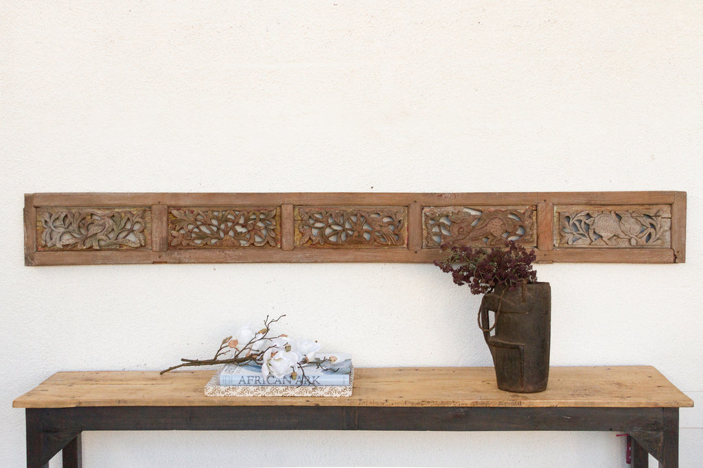 Antique Hand-carved Asian Wood Panel