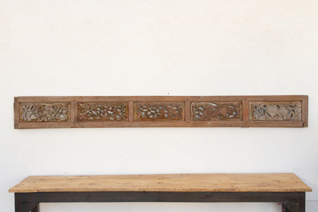 Antique Hand-carved Asian Wood Panel