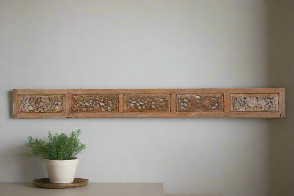 Antique Hand-carved Asian Wood Panel