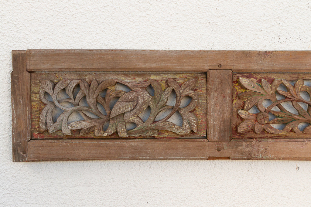 Antique Hand-carved Asian Wood Panel