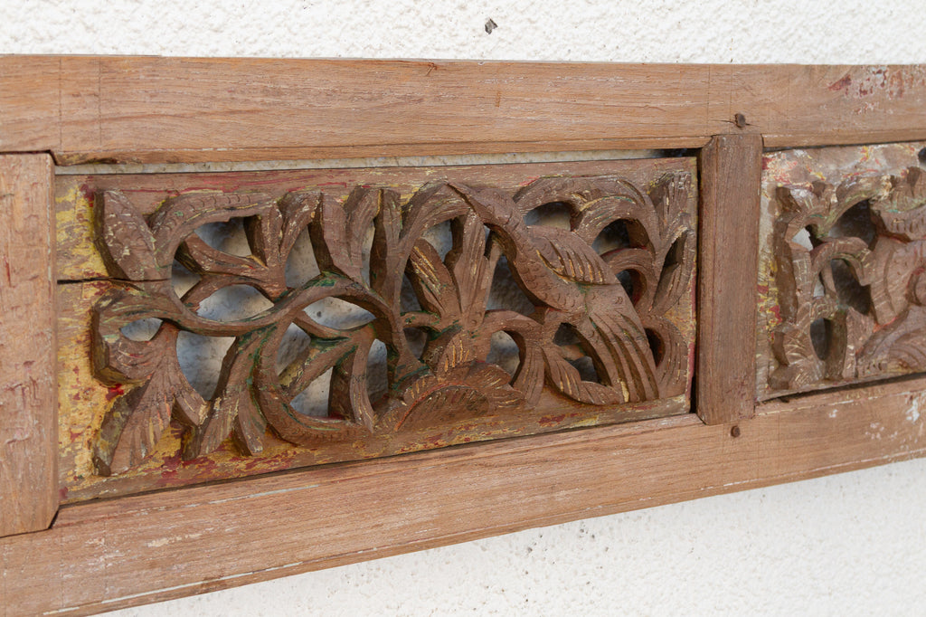 Antique Hand-carved Asian Wood Panel
