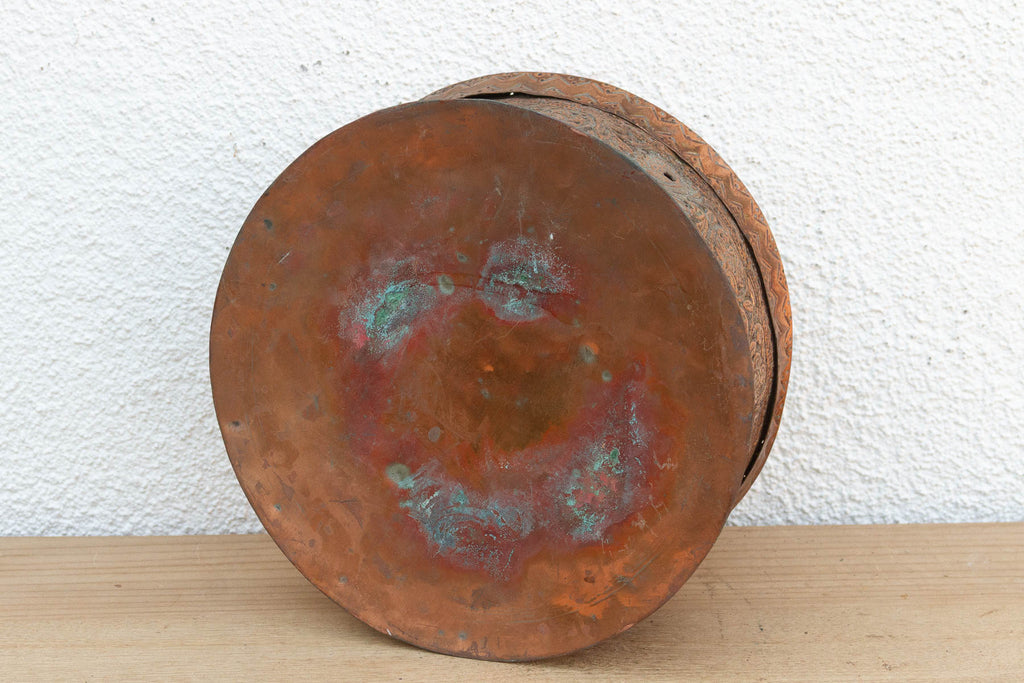 Antique Pierced Copper Indian Dowry Box