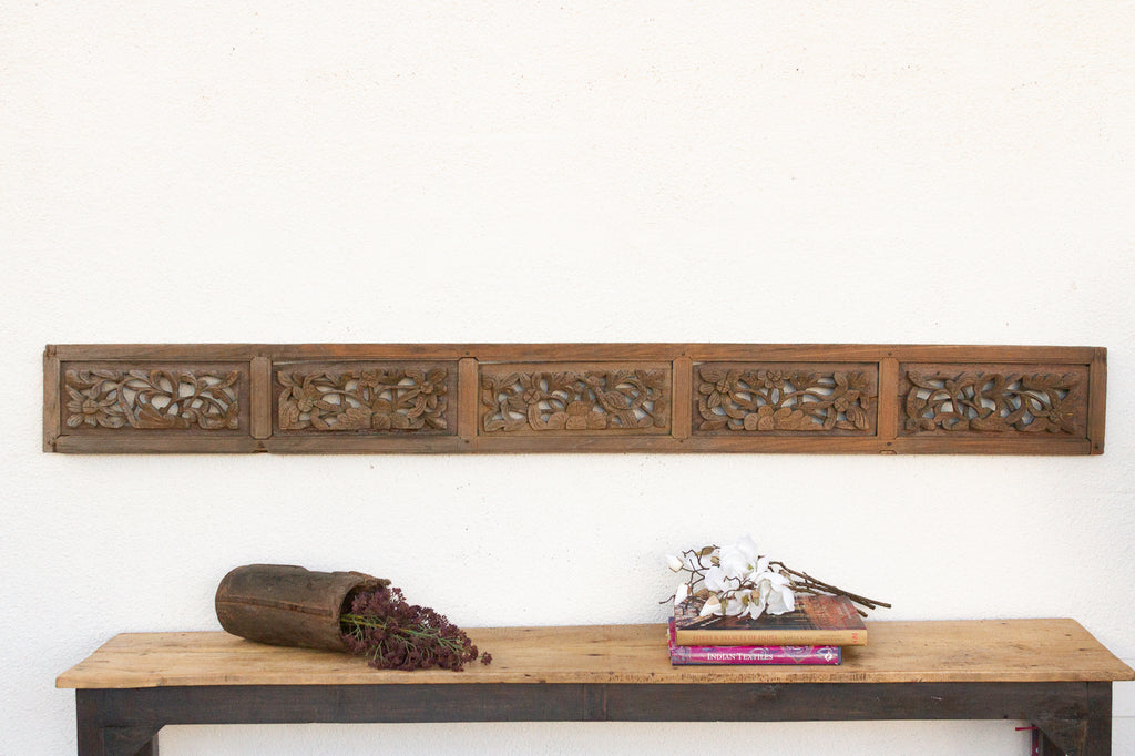 Golden Lotus, Antique Asian Carving