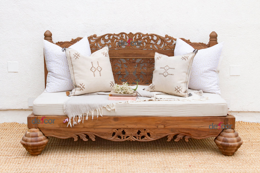 Finely Carved Royal Bali Club Daybed