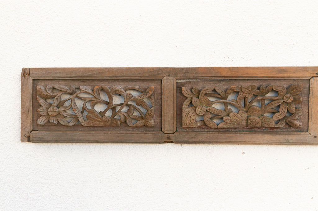 Golden Lotus, Antique Asian Carving