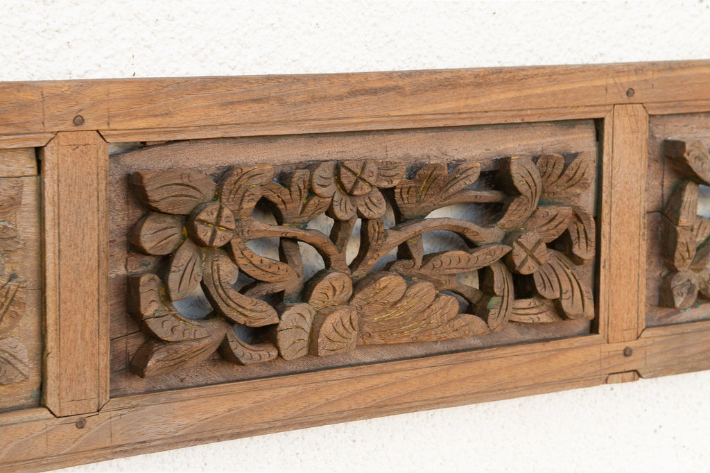 Golden Lotus, Antique Asian Carving