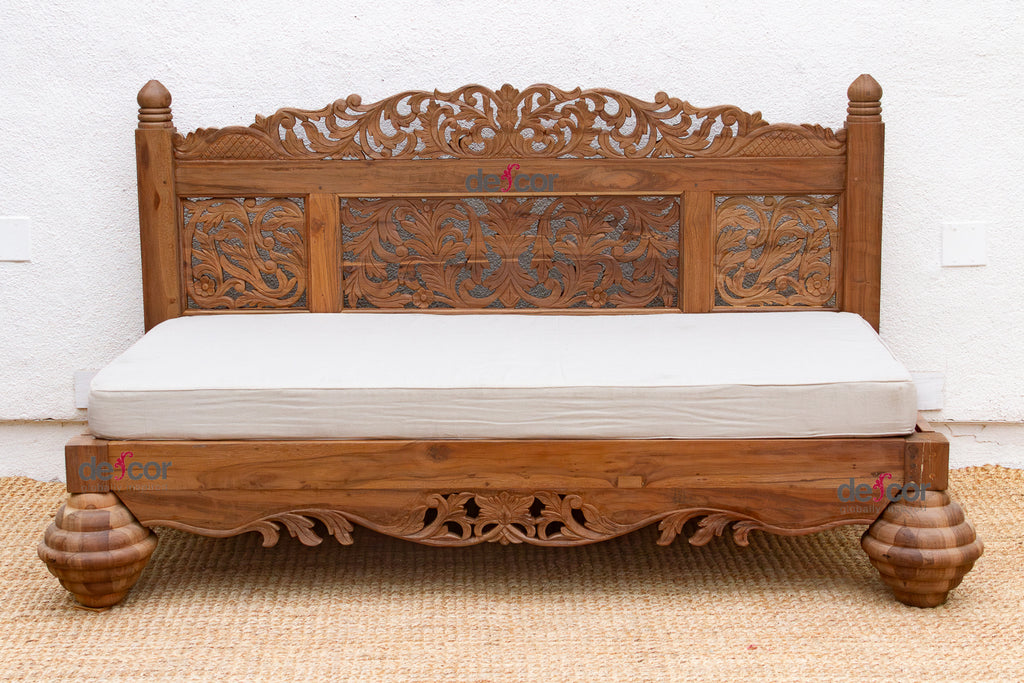 Finely Carved Royal Bali Club Daybed