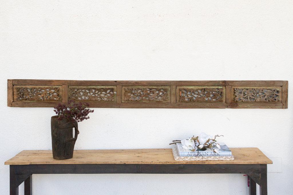 Dragonfly Frieze, Ancient Carved Wood Panel