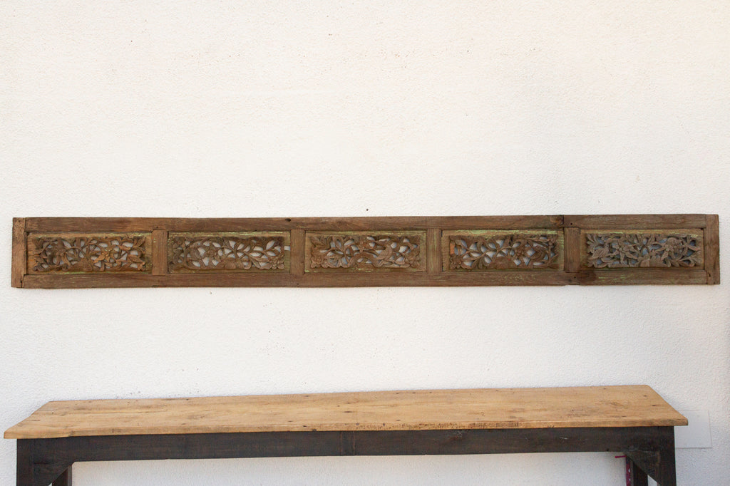 Dragonfly Frieze, Ancient Carved Wood Panel