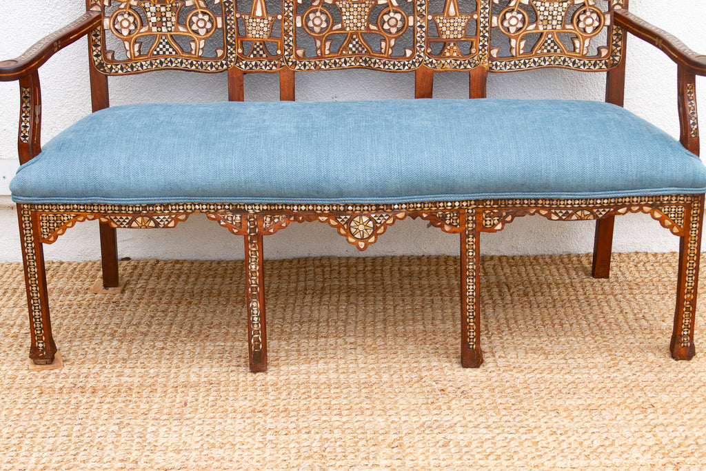Rare Damascus Mother of Pearl Inlay Bench