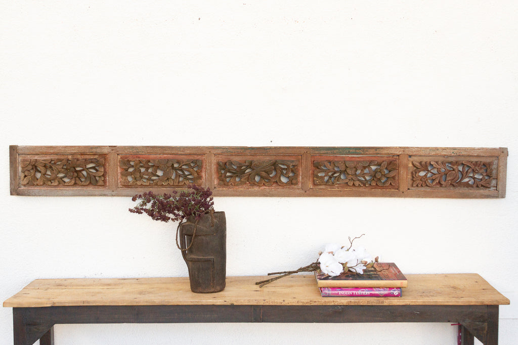 Whispers of Nature, Antique Carved Wall Panel