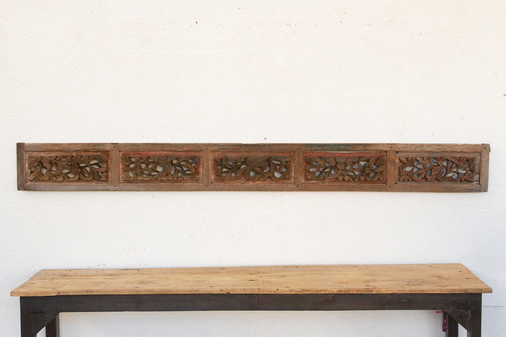 Whispers of Nature, Antique Carved Wall Panel