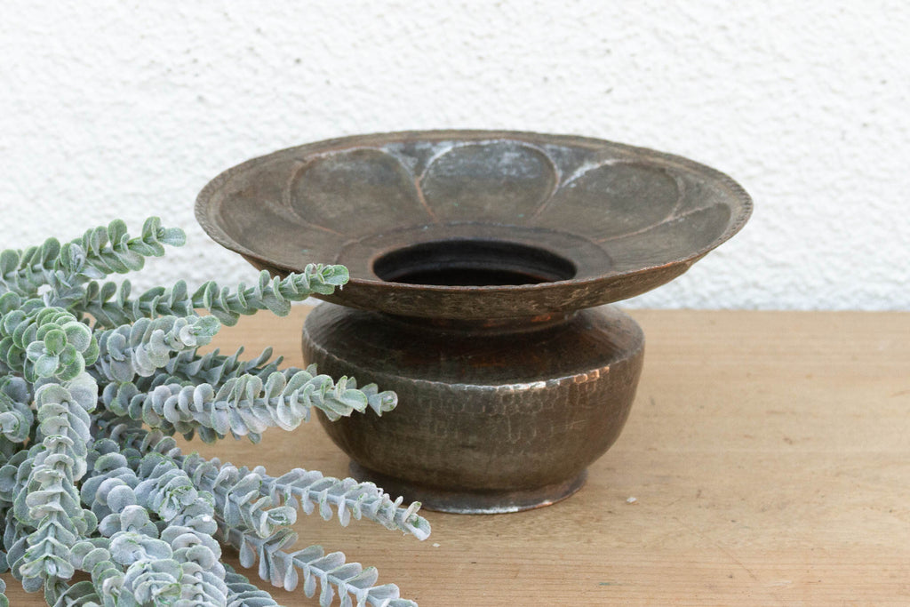 Antique Flared Lotus Copper Vessel