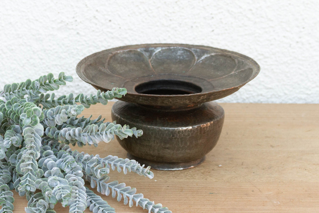 Antique Flared Lotus Copper Vessel