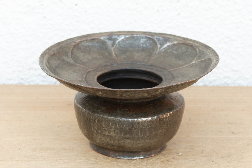 Antique Flared Lotus Copper Vessel