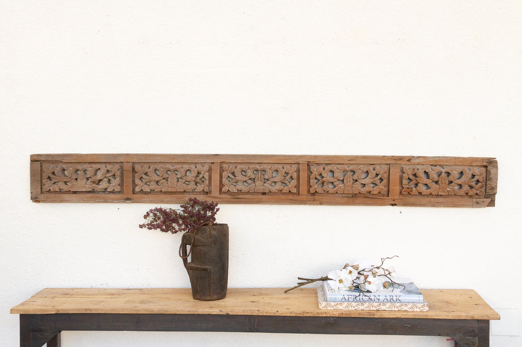 Early 1800's Primitive Floral Carving