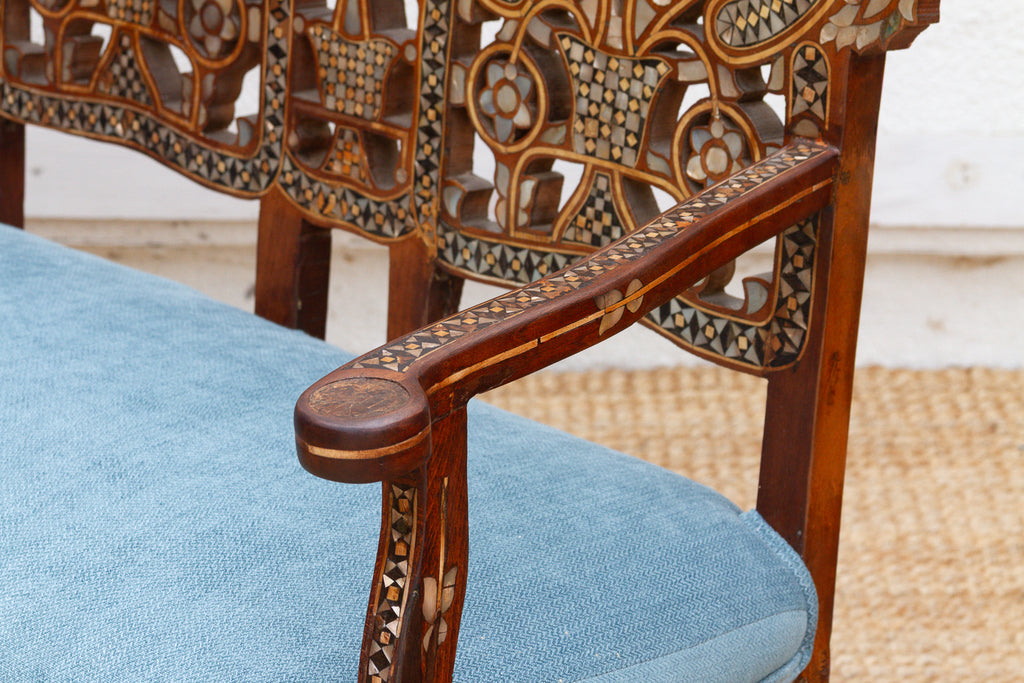Rare Damascus Mother of Pearl Inlay Bench