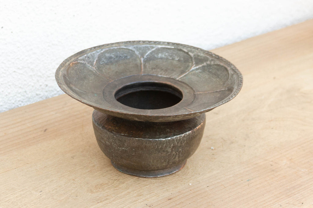 Antique Flared Lotus Copper Vessel
