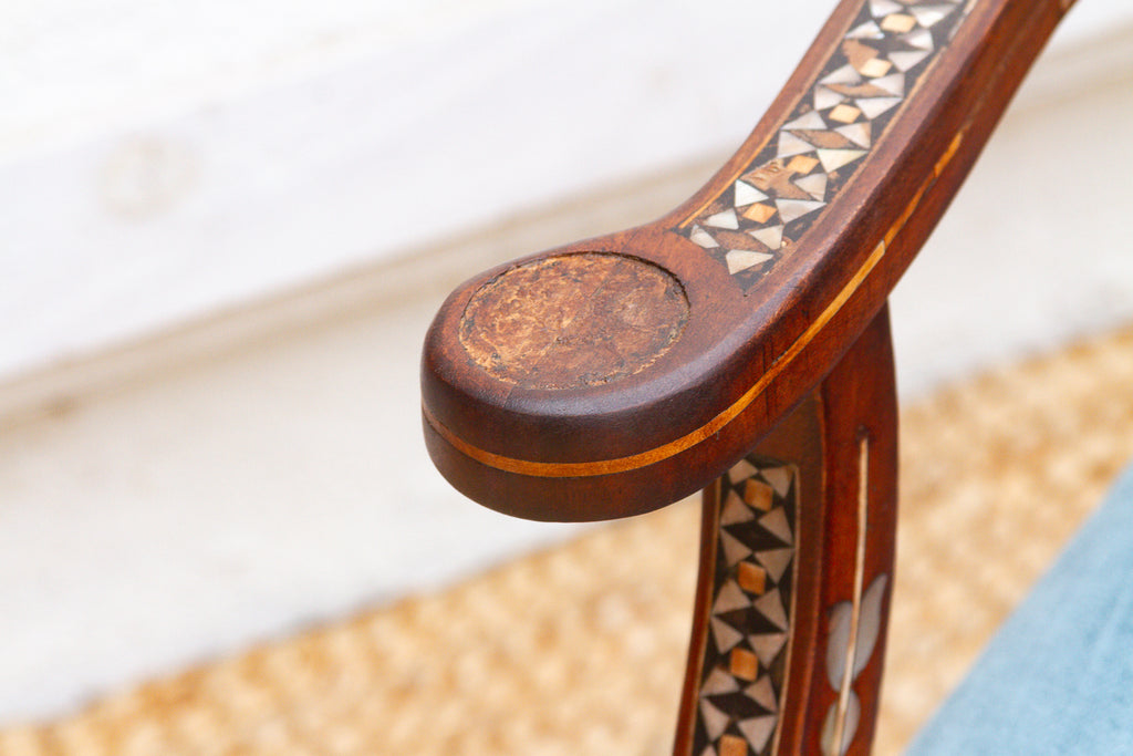Rare Damascus Mother of Pearl Inlay Bench