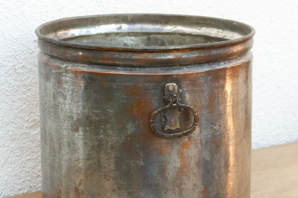 Antique Tinned Copper Water Pot w/Handles