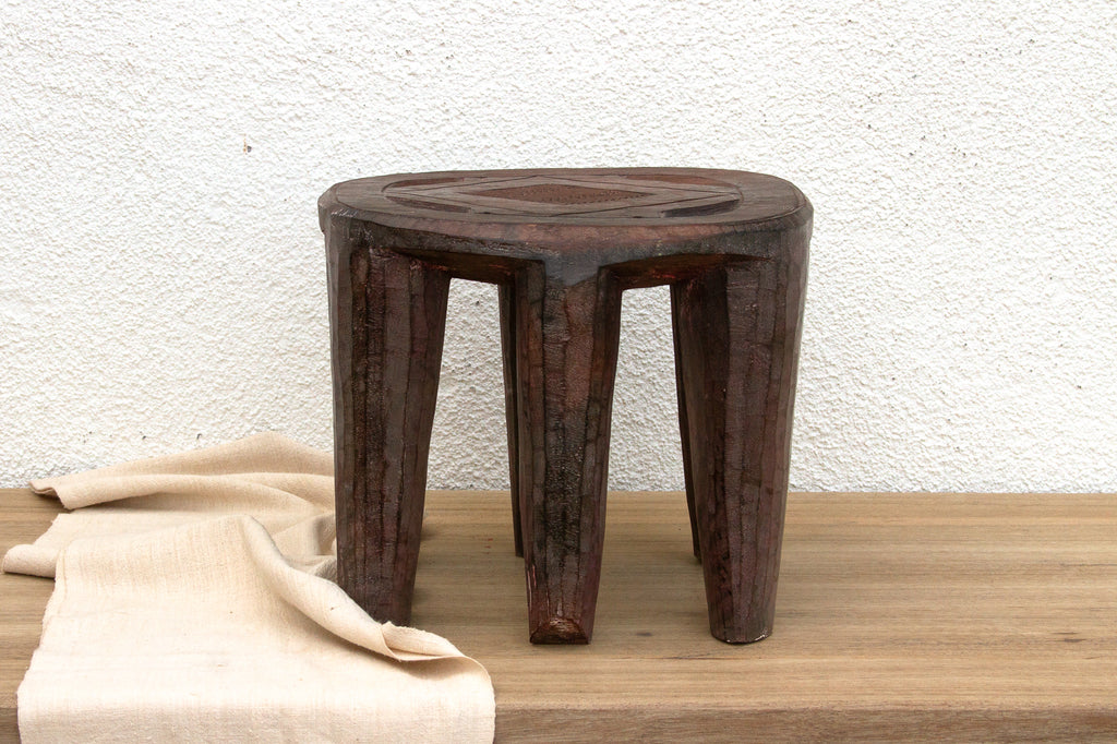 Nupe Carved Stool With Six Legs