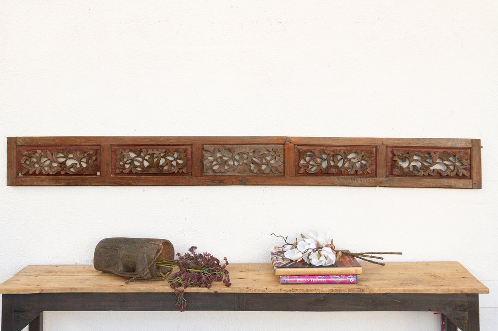 Soul of the Pagoda, Antique Asian Carved Panel