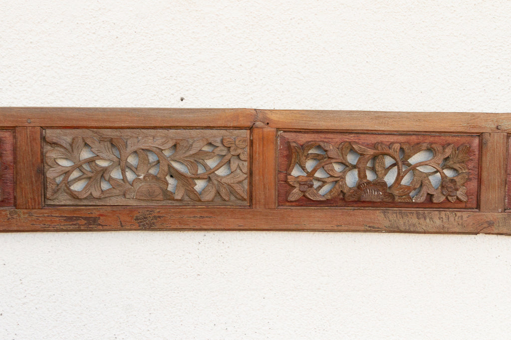 Soul of the Pagoda, Antique Asian Carved Panel