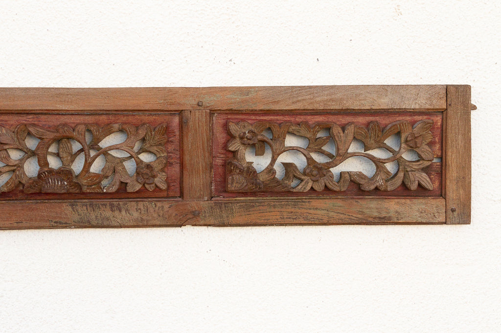 Soul of the Pagoda, Antique Asian Carved Panel