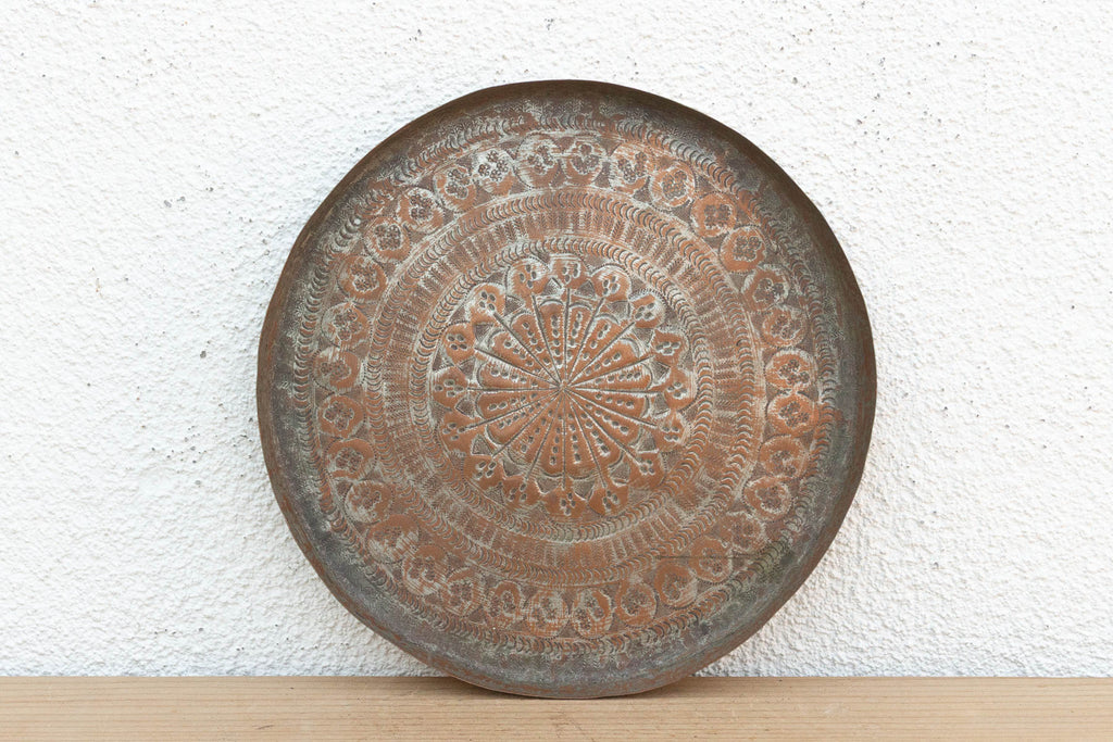 Copper Mandala, Antique Tinned Ceremonial Platter