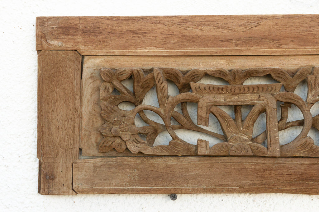 Small Double Botanical Antique Wood Panel