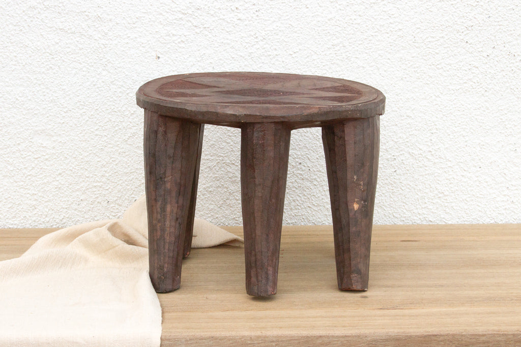 Carved Nupe Riverstone Rest Stool