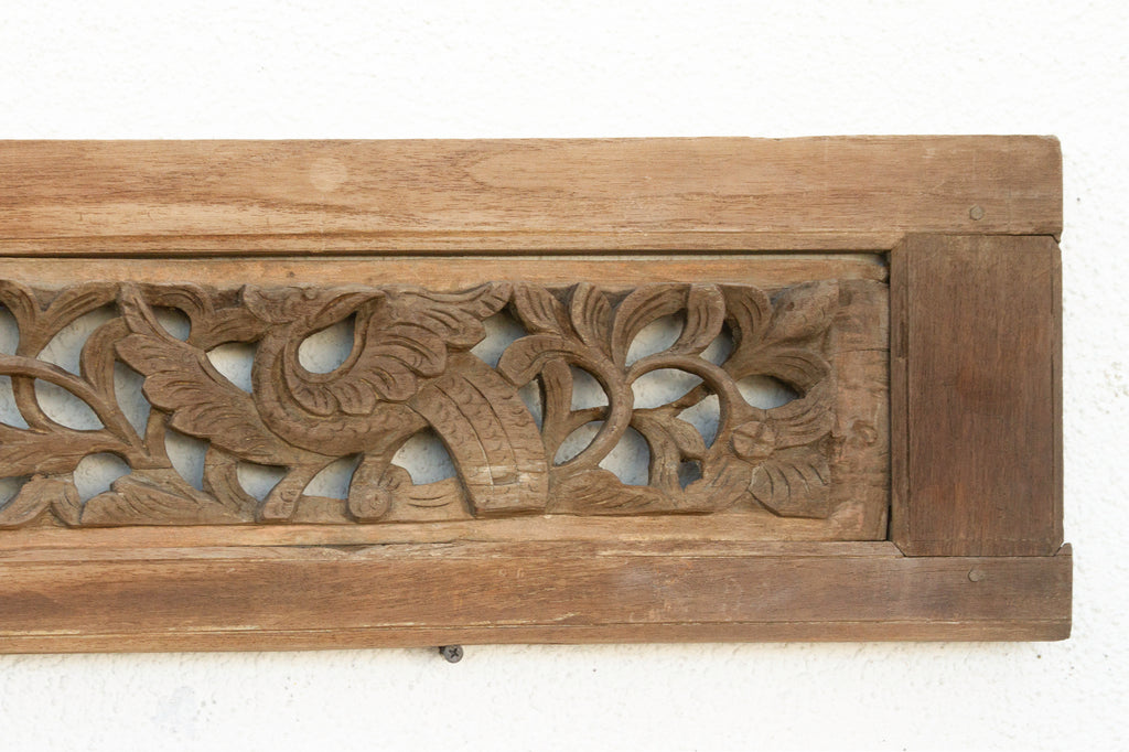 Small Double Botanical Antique Wood Panel