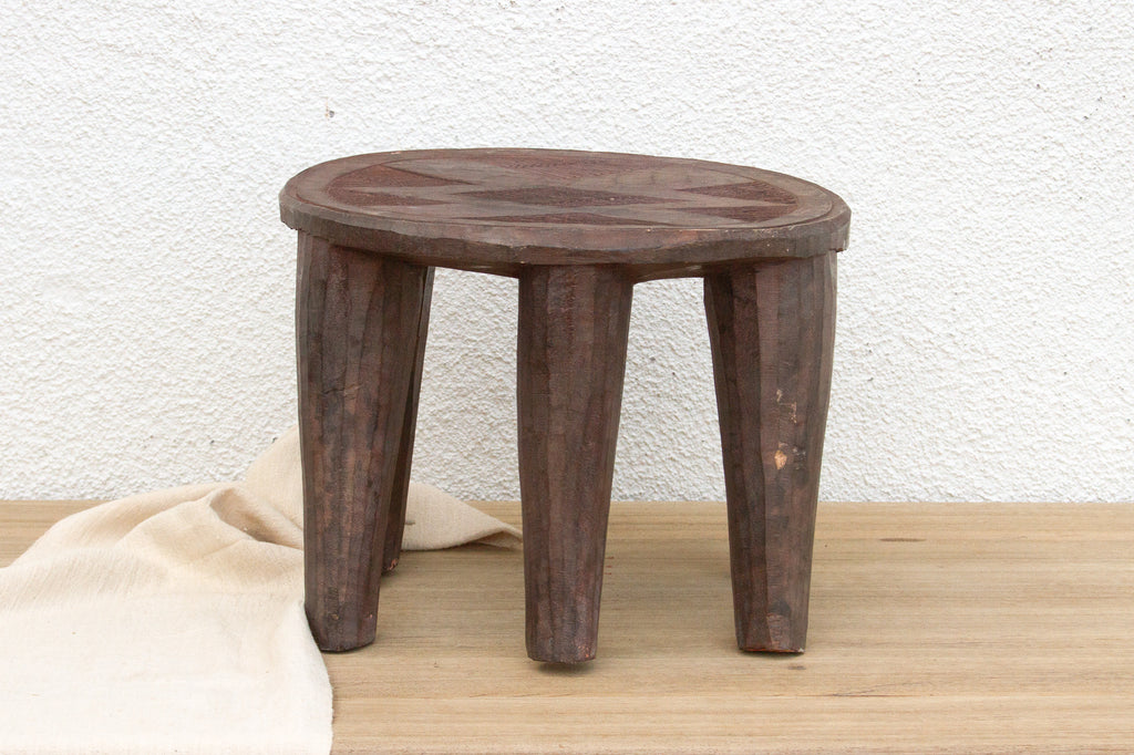 Carved Nupe Riverstone Rest Stool