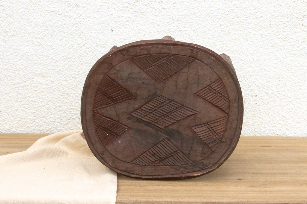 Carved Nupe Riverstone Rest Stool