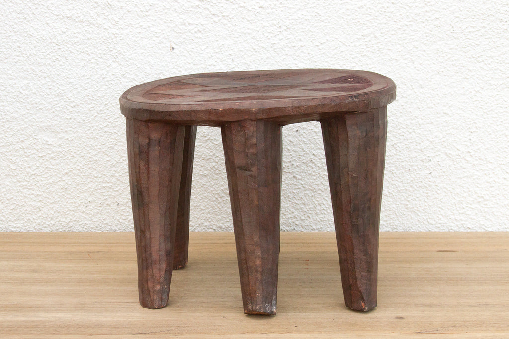 Carved Nupe Riverstone Rest Stool