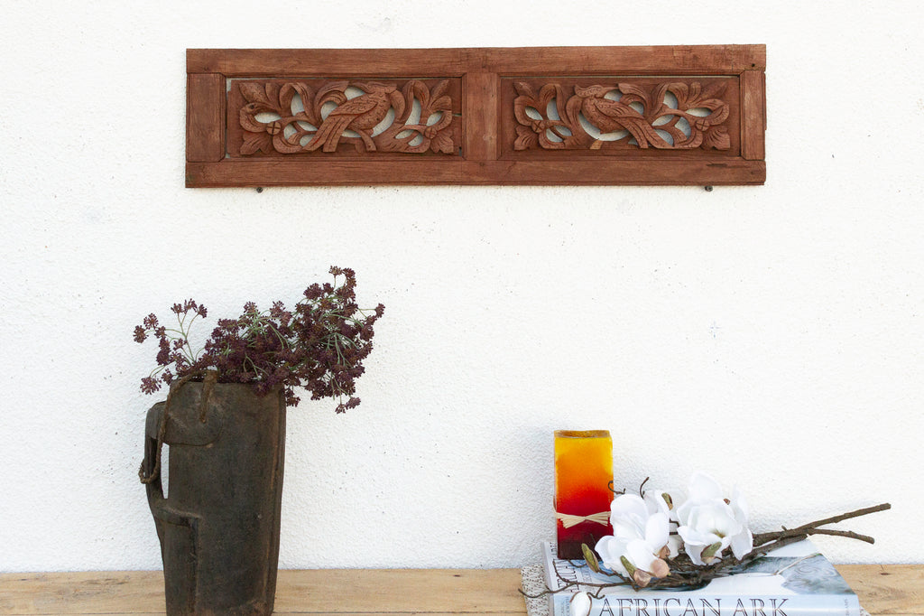 Small Pair of Birds Oriental Carving