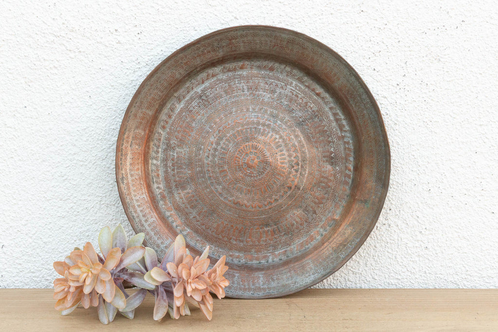 Tribal Mandala Tinned Copper Tray