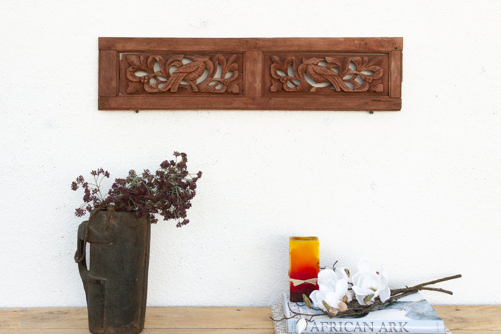 Small Pair of Birds Oriental Carving