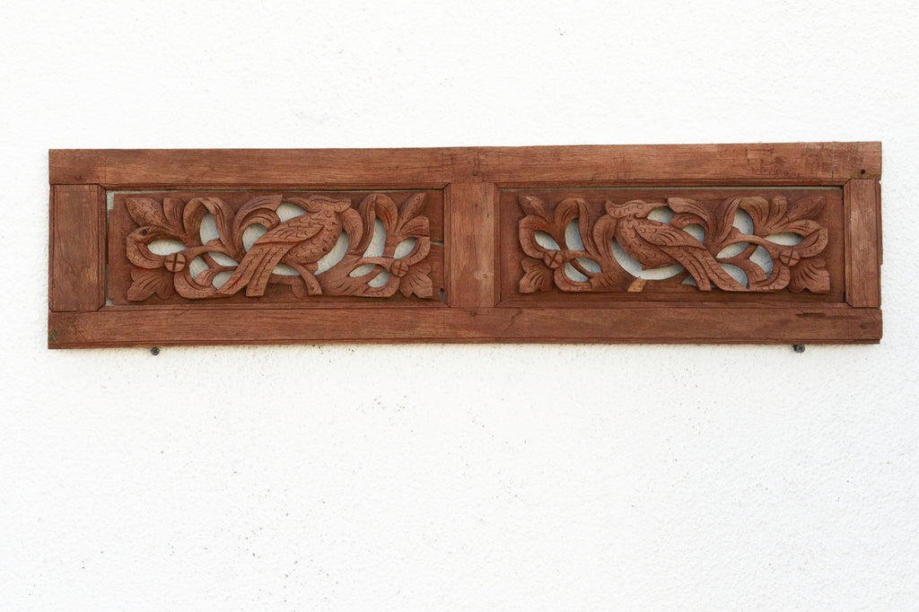 Small Pair of Birds Oriental Carving