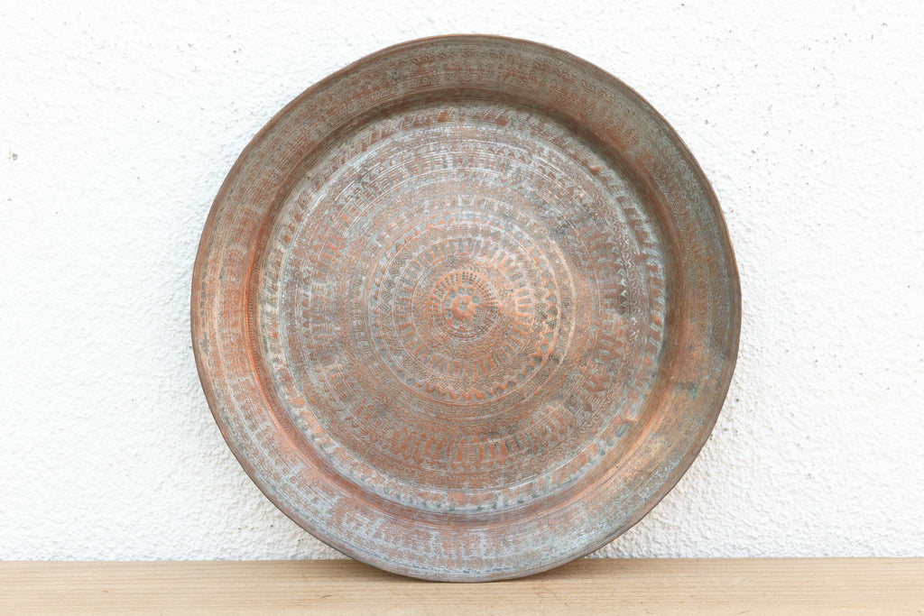 Tribal Mandala Tinned Copper Tray