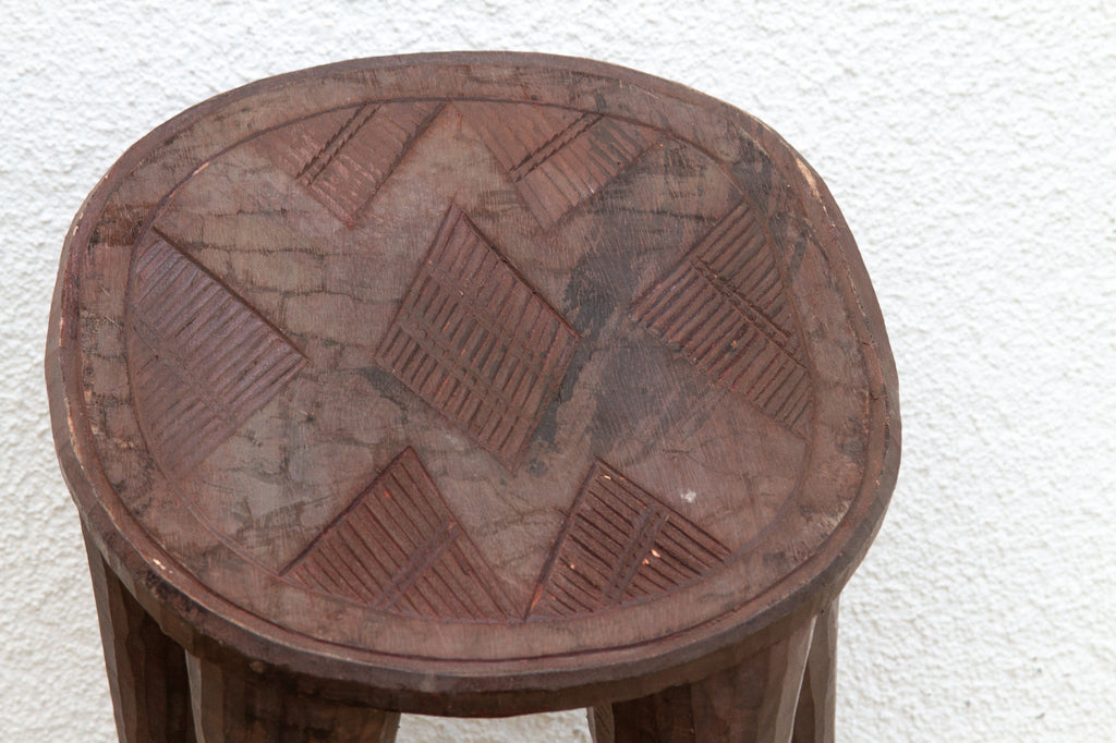 Carved Nupe Riverstone Rest Stool
