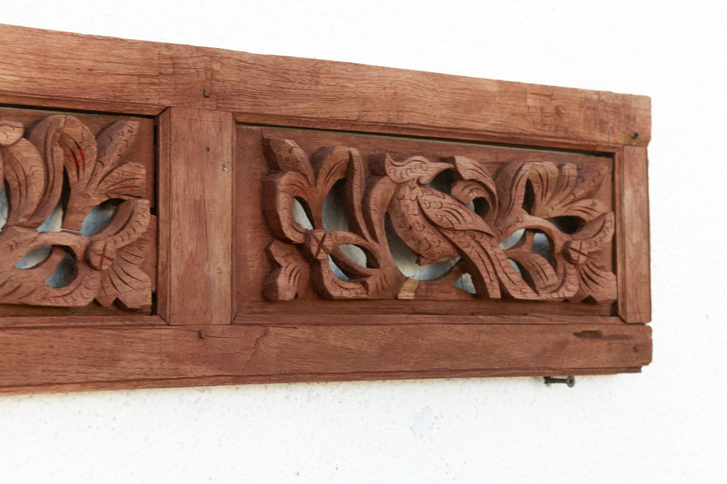 Small Pair of Birds Oriental Carving