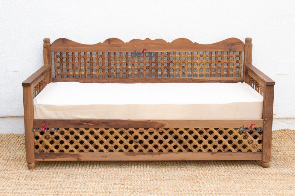 6' Long Mousharabi Reclaimed Teak Lounge Sofa