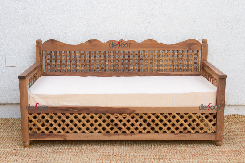 6' Long Mousharabi Reclaimed Teak Lounge Sofa