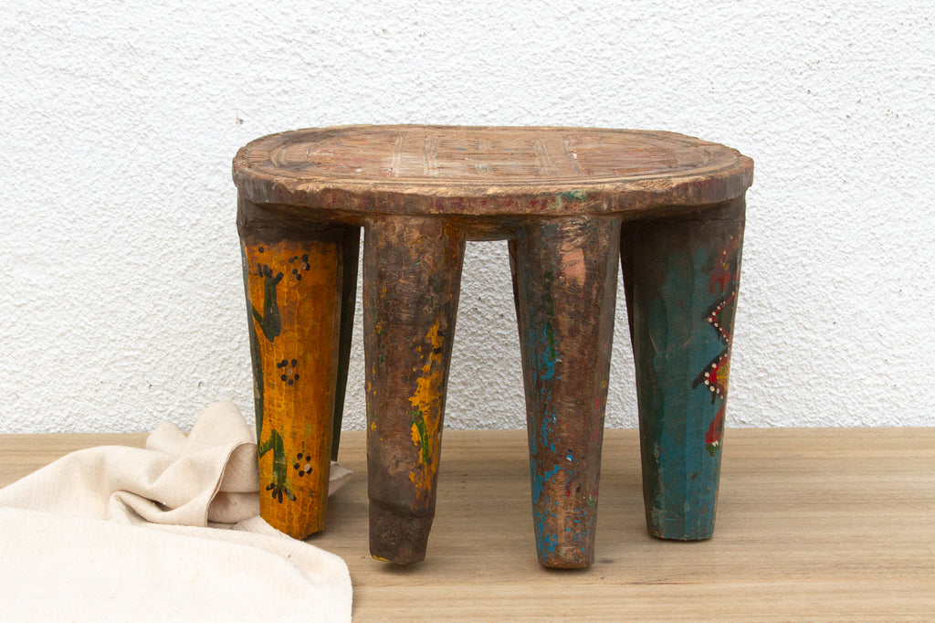 Antique Spider Carved Nupe Stool
