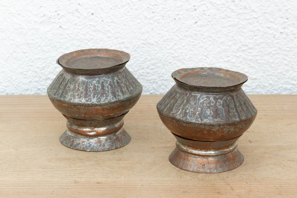Pair of Tinned Copper Spice Vessels